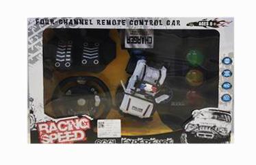 1: 20 four way gravity sensing steering wheel pedal remote control jeep police car with flashing light (plus traffic light) - OBL890732