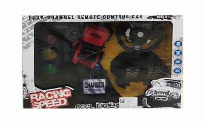 1: 20 four-way gravity sensing steering wheel pedal remote control jeep simulation vehicle with flashing light (plus traffic light) - OBL890737