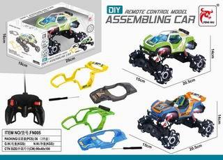 1: 16diy replaceable shell two mixed six way remote control traverse stunt vehicles with four flashing lights - OBL890849