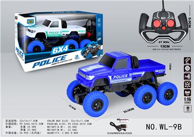 1: 16 FOUR WAY LIGHT SIX WHEEL PICKUP REMOTE CONTROL POLICE CAR - OBL891503