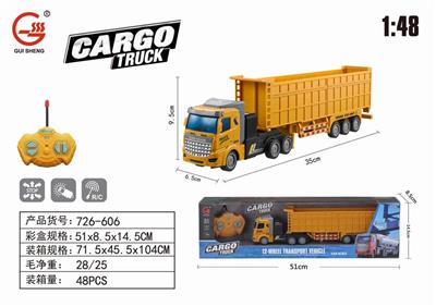 1:48 FOUR-WAY LIGHT REMOTE CONTROL FLATHEAD PROJECT DUMP TRAILER - OBL891774