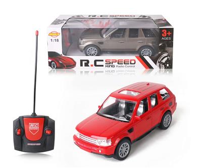 1:18 FOUR-WAY SIMULATION CLEAR WINDOW LAND ROVER REMOTE CONTROL CAR WITH HEADLIGHTS DO NOT COVER ELECTRICITY (RED. BROWN) 27MHZ - OBL892043