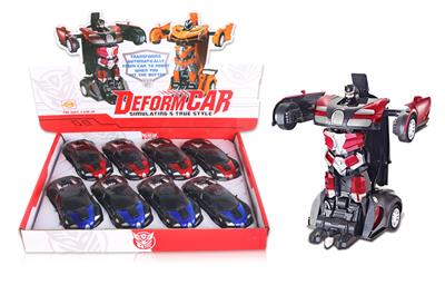 DISPLAY BOX 8PCS BUGATTI DEFORMED RETURN TRUCK RED/BLUE 2 COLOR MIX - OBL892046