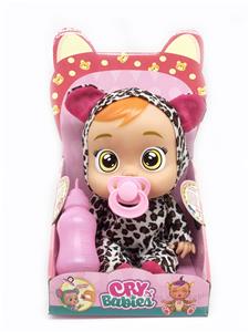 (LEOPARD PRINT) 14 INCH ENAMEL CRYING DOLL - OBL892649