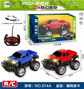 1:16 FOUR-WAY OFF-ROAD REMOTE PACKAGE ELECTRIC CAR WITH HEADLIGHTS (FORD PICKUP) - OBL892655