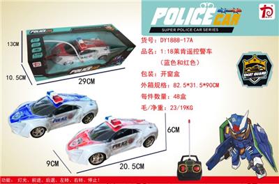 1: 18 LECAN REMOTE CONTROL POLICE CAR WITH LIGHT BUT WITHOUT ELECTRICITY - OBL892942