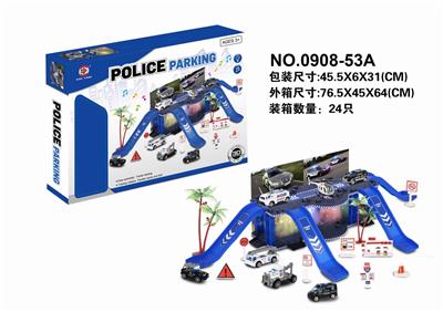 THREE ALLOY POLICE CARS AND ONE ALLOY PLANE - OBL892954