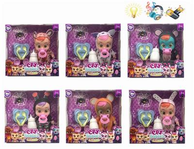 9-INCH INJECTION MOLDED BODY FAT BOY, FAIRY TEARS, CRYING DOLL WITH COLORFUL LIGHTS AND FOUR TONE IC - OBL894030
