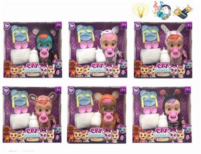 9-INCH INJECTION MOLDED BODY FAT BOY, FAIRY TEARS, CRYING DOLL WITH COLORFUL LIGHTS AND FOUR TONE IC - OBL894031