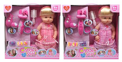 16 INCH ENAMEL GIRL (PULLING HAIR WITH ACCESSORIES) IC ENAMEL HANDS AND FEET - OBL894364