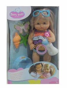16 INCH MULTIFUNCTIONAL URINATING LONG HAIR BABY GIRL SWIMMING SUIT, GLASSES, SLIPPERS, URINAL BASIN - OBL894447