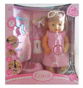 16 INCH DRINKING WATER URINATING BABY GIRL RINGING MOBILE PHONE COMB URINATING BASIN BOTTLE (12 TONE IC PACKAGE) - OBL894454