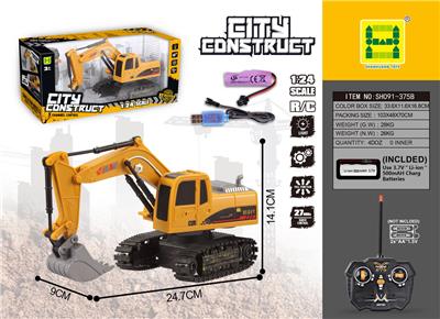 1:24 FIVE-WAY LIGHT REMOTE CONTROL TRACK EXCAVATOR - OBL894768