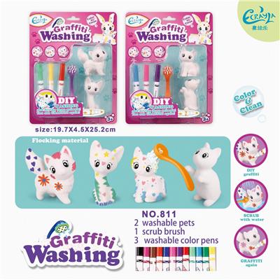 ECO-FRIENDLY HOME BATHROOM GRAFFITI CAN WASH SOLID VELVET ELASTIC ANIMAL DOLLS - OBL896532