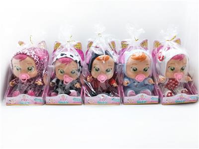 14 INCH GLUE CRY DOLL WITH FOUR MUSIC DAD.MOTHERANGRYCRY WITH NIPPLE BOTTLE - OBL898994