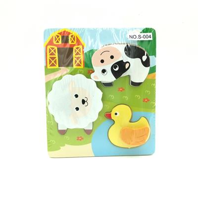 木制3D立体拼图农场动物 - OBL900625