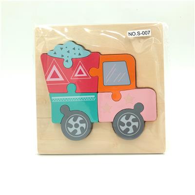 WOODEN MACARONE 3D CLAY CAR PUZZLE - OBL900628