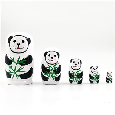 俄罗斯熊猫手绘五层套娃 - OBL900639
