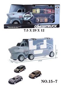 鲨鱼收纳车+3只动物回力车子 - OBL902733