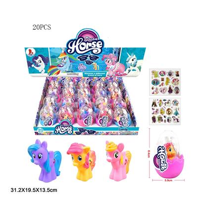 PVC蛋3款马宠马宝莉带马贴纸3款3色混装20PSC - OBL906057