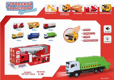 俄文IC灯光语音开门惯性垃圾工程车 - OBL907794