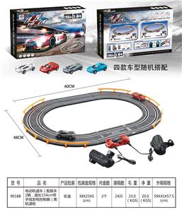 电动轨道车（混装跑车两辆，
道长 154CM 带手摇发电控制器)黑轨道板 - OBL908887
