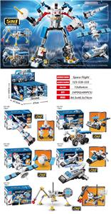 益智城市太空积木5IN1变形航天机器人  （44-54PCS)   五款混装 - OBL912135