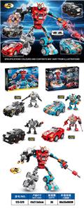 益智城市赛车积木双回力Q版跑车系列4合一变形机器人（481PCS） - OBL912136