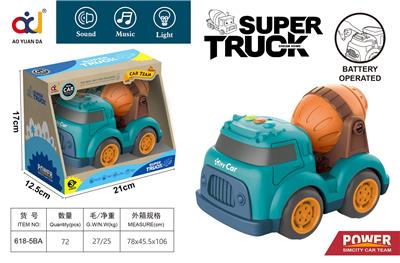 卡通滑行工程车带灯光音乐（搅拌车） - OBL914081