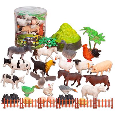 5-6寸PVC家禽动物套装，32pcs/桶 - OBL918500