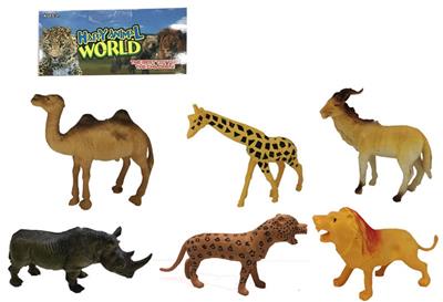 3-6寸PVC野生动物套装6pcs - OBL918523