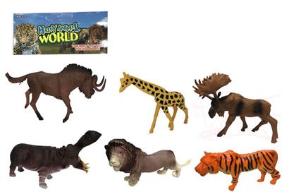 3-6寸PVC野生动物套装6pcs - OBL918524