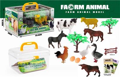 3-6寸PVC家禽动物套装16pcs
家禽动物8pcs,树2pcs，围栏2pcs,蛋2pcs,卡片2pcs - OBL918534