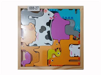 创意主题立体木制动物拼图 - OBL919537