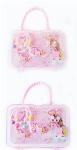 大手提盒饰品（项链+手链+翅膀发夹+耳坠+发夹）独角兽 - OBL922283