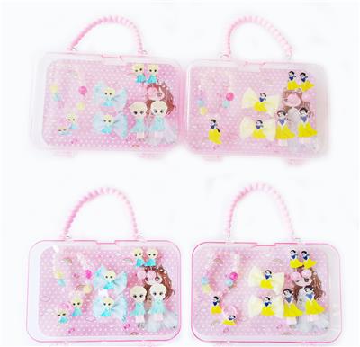 大手提盒饰品（手链+蝴蝶结发夹+耳坠+发夹+戒指）迪士尼公主 - OBL922284