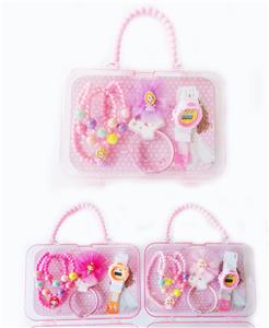 大手提盒饰品（项链+手链+发夹+手镯+电子手表） - OBL922303