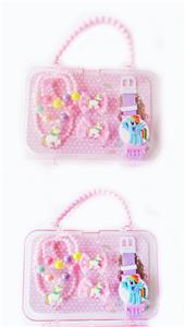 大手提盒饰品（项链+手链+发夹+翻盖电子手表）小马 - OBL922305