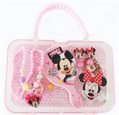 大手提盒饰品（项链+手链+发夹+耳坠+梳子镜子）米奇 - OBL922337