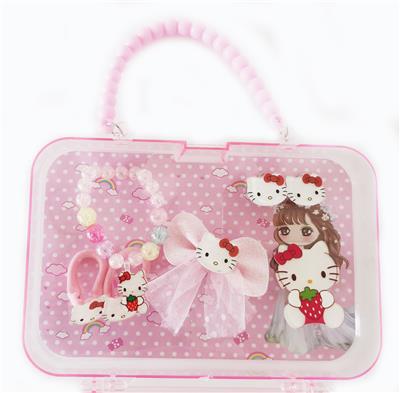 大手提盒饰品（手链+发夹+发绳+耳钉）HELLOKITTY - OBL922351