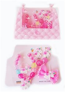 手提包饰品套装 （手链+发夹+耳坠+戒指）独角兽 - OBL922503