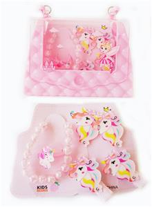 手提包饰品套装 （手链+发夹+发绳+戒指）独角兽 - OBL922505