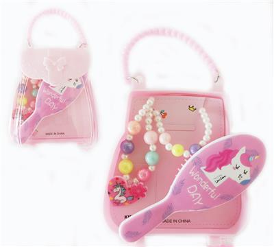 小手提背包饰品（项链+手链+按摩梳）独角兽 - OBL922555