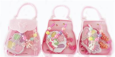 小手提背包饰品（项链+化妆品+发夹）独角兽 - OBL922556