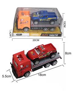 18 CM惯性拖头车载1只10 CM滑行汽车，3色-红/黄/蓝 - OBL925997