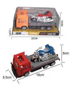 18 CM惯性拖头车载1只9 CM滑行摩托车，3色-红/黄/蓝 - OBL925998