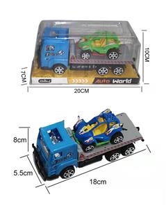 18 CM惯性拖头车载1只7 CM滑行卡丁车，3色-红/黄/蓝 - OBL925999
