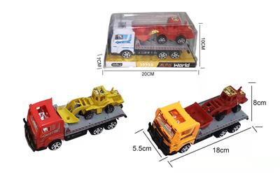 18 CM惯性拖头车载1只12 CM滑行工程车，2款3色-红/黄/白 - OBL926001