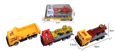 18 CM惯性拖头工程车，3色-红/黄/白 - OBL926003