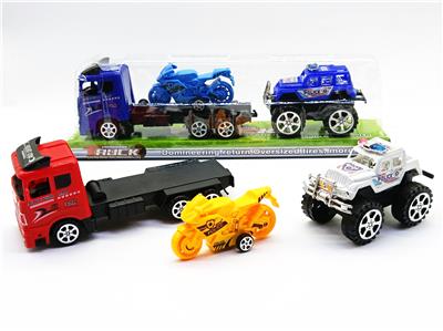 惯性拖头车载回力摩托滑行警车 - OBL926537